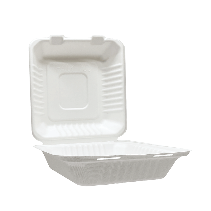 Sugarfiber™ 9x6 inch Rectangle Hinged Container PFAS Free